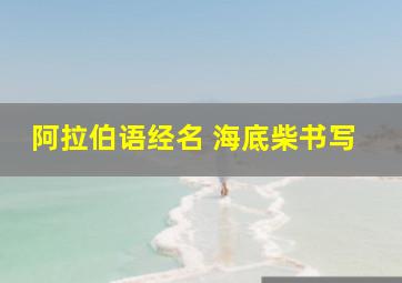 阿拉伯语经名 海底柴书写